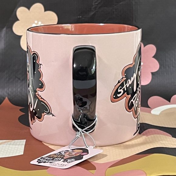 Pink Lomein STAY POSITIVE SIS Handmade Ceramic Coffee Mug 18Oz Eli and Ana - Picture 14 of 17
